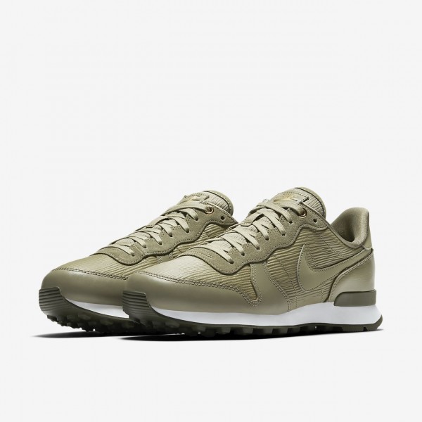 Nike Internationalist Premium Freizeitschuhe Damen Olive Weiß 844-66809