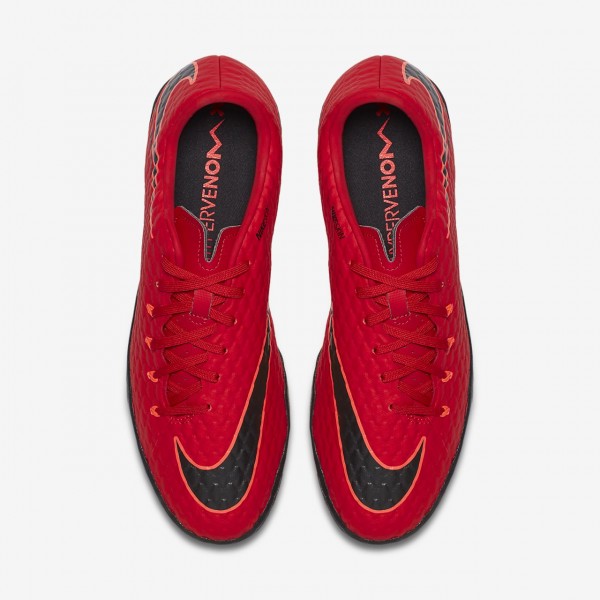 Nike Hypervenomx Phelon 3 Tf Fußballschuhe Damen Rot Schwarz 126-86101