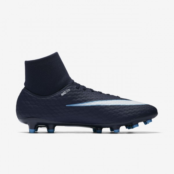Nike Hypervenom Phelon III Dynamic Fit Fg Fußballschuhe Damen Obsidian Blau Weiß 593-30346