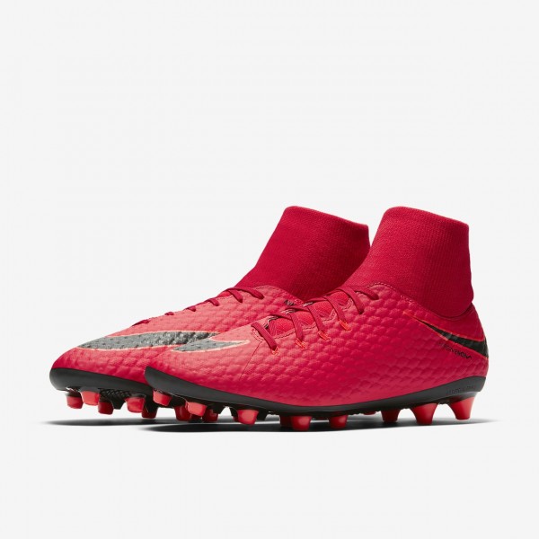Nike Hypervenom Phelon 3 Dynamic Fit Ag-pro Fußballschuhe Damen Rot Schwarz 912-17238