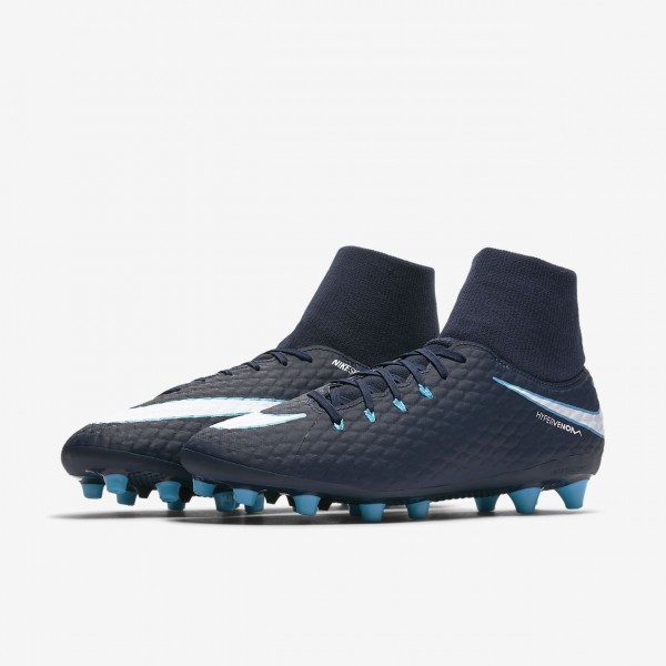 Nike Hypervenom Phelon 3 Dynamic Fit Ag-pro Fußballschuhe Damen Obsidian Blau Weiß 552-77846