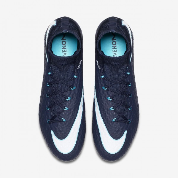 Nike Hypervenom Phatal 3 Df Fg Fußballschuhe Damen Obsidian Blau Weiß 282-20864