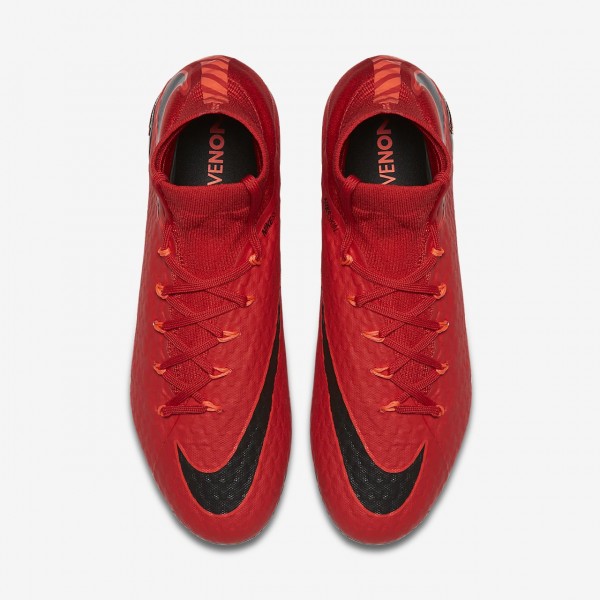 Nike Hypervenom Phatal 3 Df Fg Fußballschuhe Damen Rot Schwarz 232-25208