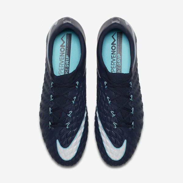 Nike Hypervenom Phantom 3 Fg Fußballschuhe Damen Obsidian Blau Weiß 536-97589
