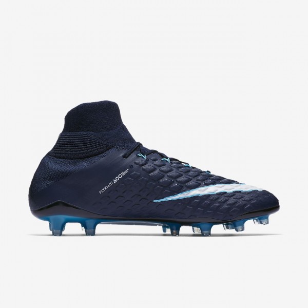 Nike Hypervenom Phantom 3 Df Fg Fußballschuhe Damen Obsidian Blau Weiß 371-89431