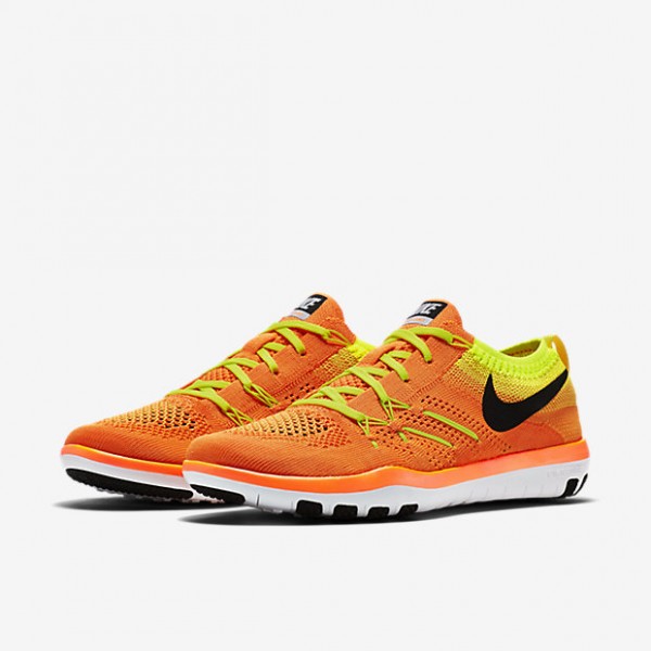 Nike Free Tr Focus Flyknit Trainingsschuhe Damen Orange Grün Weiß Schwarz 124-78762