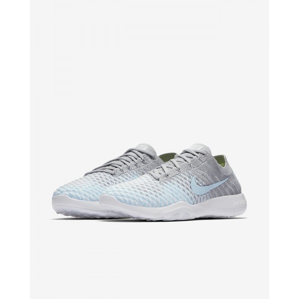 Nike Free Tr Flyknit 2 Trainingsschuhe Damen Grau Weiß Blau 516-27225