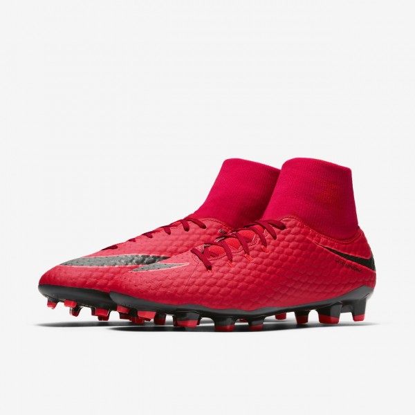 Nike Hypervenom Phelon III Dynamic Fit Fg Fußballschuhe Herren Rot Schwarz 829-96834