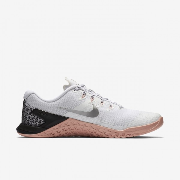 Nike Metcon 4 Trainingsschuhe Damen Weiß Pink Schwarz Metallic Silber 676-14798