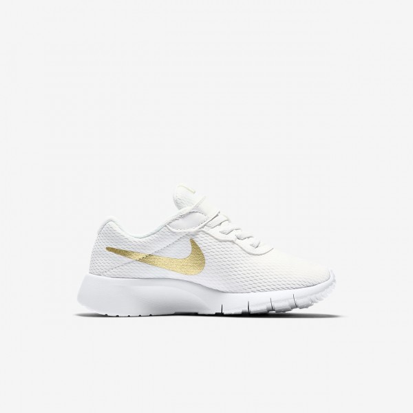 Nike Tanjun Freizeitschuhe Jungen Weiß Metallic Gold 800-87449