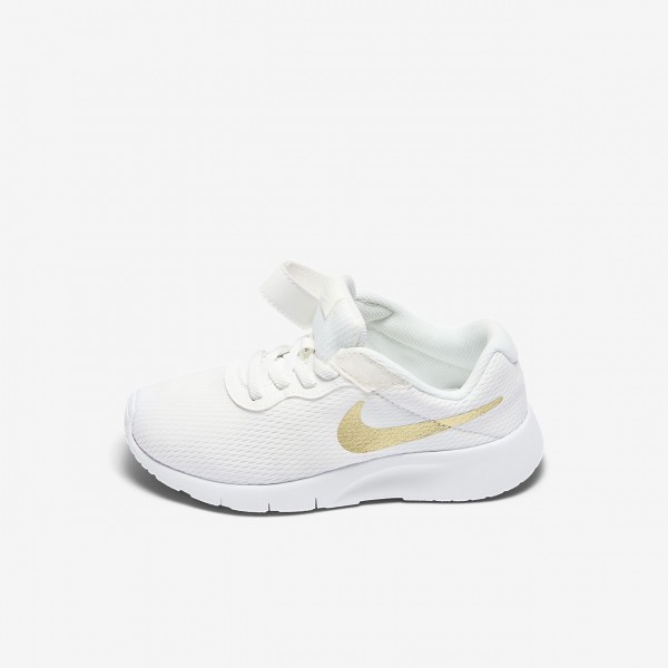 Nike Tanjun Freizeitschuhe Jungen Weiß Metallic Gold 800-87449