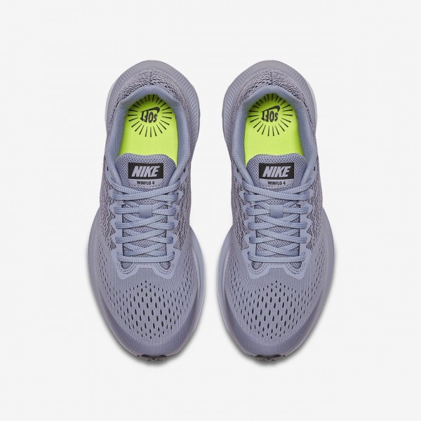 Nike Zoom Wio 4 Laufschuhe Jungen Grau Schwarz Weiß 224-81166