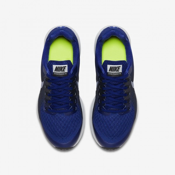 Nike Zoom Pegasus 34 Laufschuhe Jungen Tiefes Königsblau Blau Dunkelobsidian Grau Dunkelblau 346-537