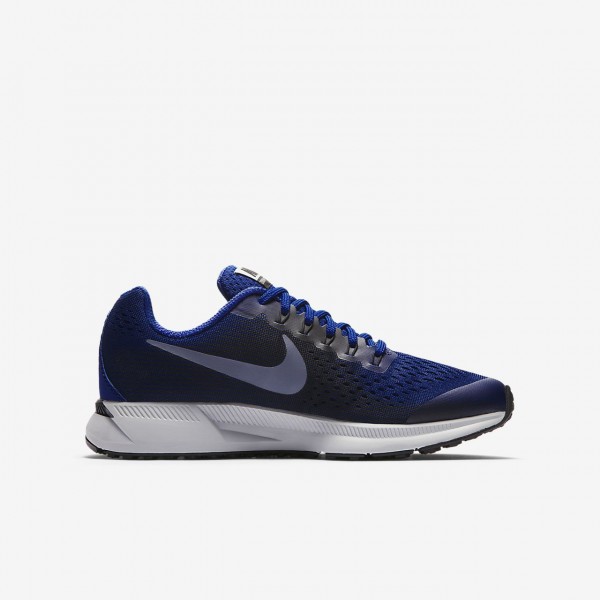 Nike Zoom Pegasus 34 Laufschuhe Jungen Tiefes Königsblau Blau Dunkelobsidian Grau Dunkelblau 346-537