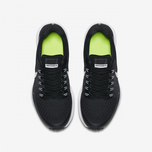 Nike Zoom Pegasus 34 Laufschuhe Jungen Schwarz Dunkelgrau Weiß 323-15809