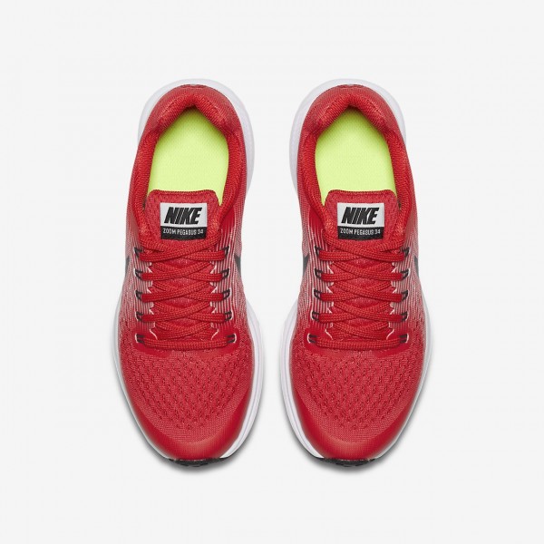 Nike Zoom Pegasus 34 Laufschuhe Jungen Rot Grau Schwarz 640-34695