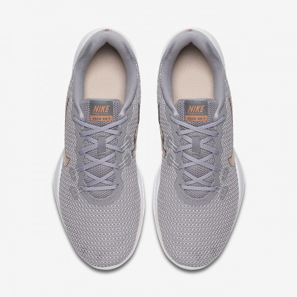 Nike Flex Tr 7 Print Trainingsschuhe Damen Grau Rot Metallic Rot Bronze 700-23025