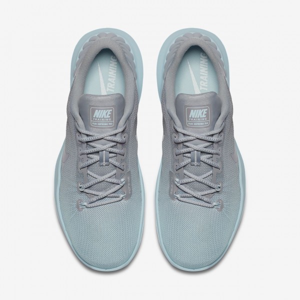 Nike Flex Supreme Tr 5 Reflect Trainingsschuhe Damen Grau Weiß Blau 982-31018