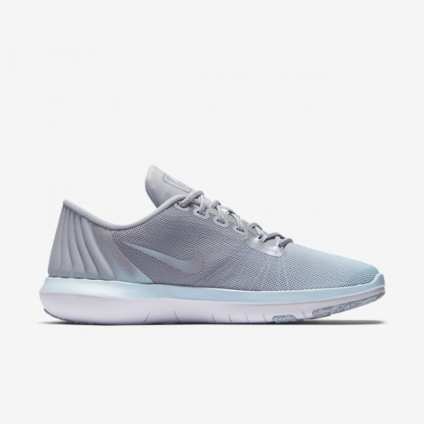 Nike Flex Supreme Tr 5 Reflect Trainingsschuhe Damen Grau Weiß Blau 982-31018