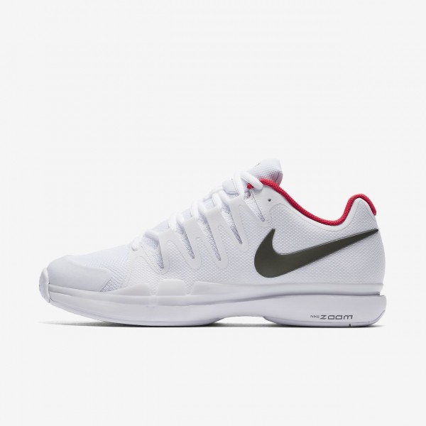 Nike Court Zoom Vapor 9 5 Tour Qs Tennisschuhe Damen Weiß Rot Metallic Dunkelgrau 605-24281