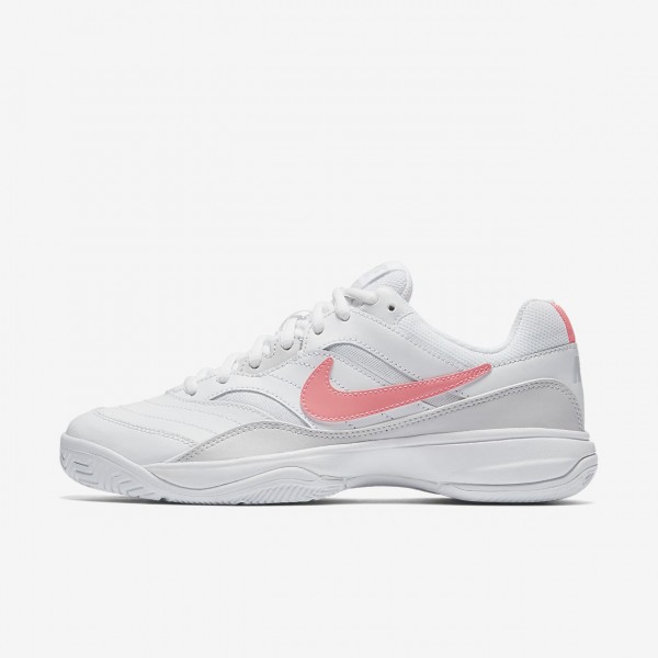 Nike Court Lite Tennisschuhe Damen Weiß Grau Rosa...