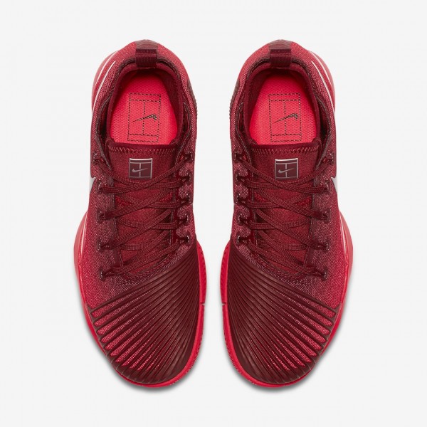 Nike Court Air Zoom Ultra Rct Tennisschuhe Damen Rot Metallic Silber 403-55106