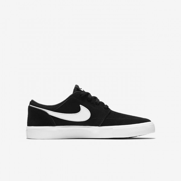 Nike Sb Portmore II Skaterschuhe Jungen Schwarz Weiß 396-15157