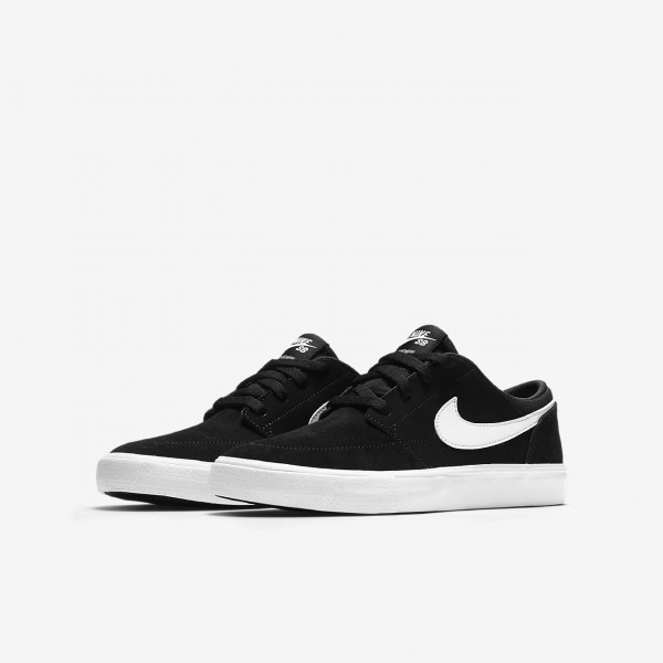 Nike Sb Portmore II Skaterschuhe Jungen Schwarz Weiß 396-15157
