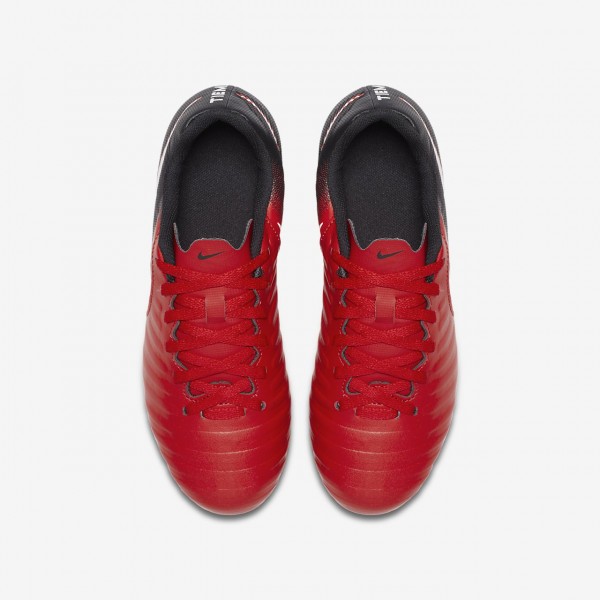 Nike Jr. Tiempo Rio Iv Fg Fußballschuhe Jungen Schwarz Rot Weiß 901-29485