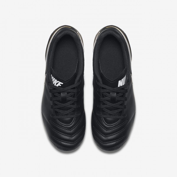 Nike Jr. Tiempo Rio III Fg Fußballschuhe Jungen Schwarz Weiß 739-25400