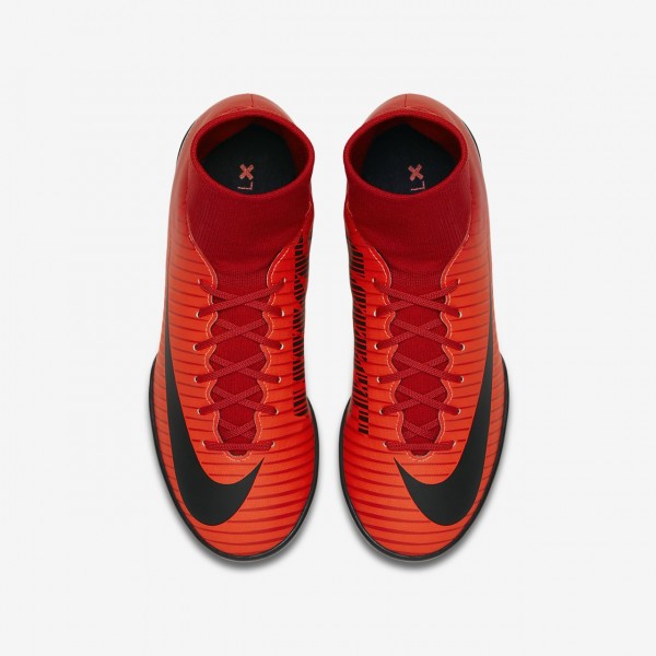 Nike Jr. Mercurialx Victory VI Dynamic Fit Tf Fußballschuhe Jungen Rot Schwarz 588-81585