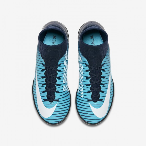 Nike Jr. Mercurialx Victory VI Dynamic Fit Tf Fußballschuhe Jungen Obsidian Blau Weiß 116-14404