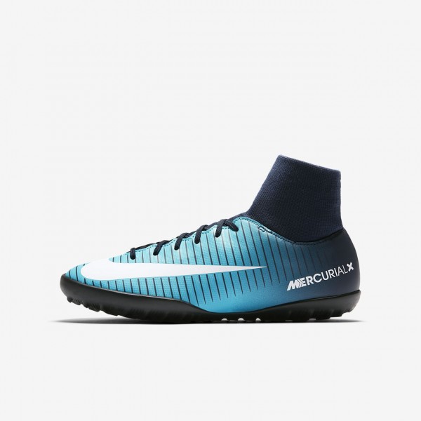 Nike Jr. Mercurialx Victory VI Dynamic Fit Tf Fußballschuhe Jungen Obsidian Blau Weiß 116-14404