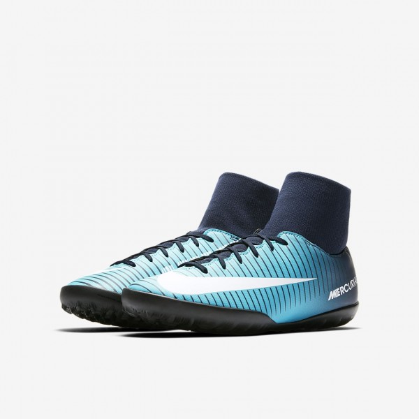 Nike Jr. Mercurialx Victory VI Dynamic Fit Tf Fußballschuhe Jungen Obsidian Blau Weiß 116-14404