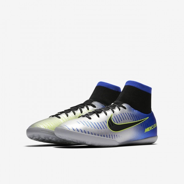 Nike Jr. Mercurialx Victory VI Dynamic Fit Neymar Ic Fußballschuhe Jungen Blau Silber Grün Schwarz 2