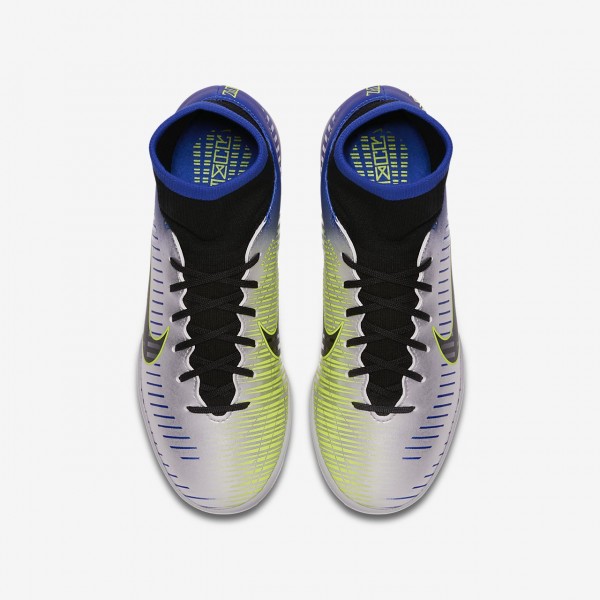 Nike Jr. Mercurialx Victory VI Dynamic Fit Neymar Ic Fußballschuhe Jungen Blau Silber Grün Schwarz 2