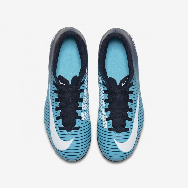 Nike Jr. Mercurial Vortex III Fg Fußballschuhe Jungen Obsidian Blau Weiß 426-49416