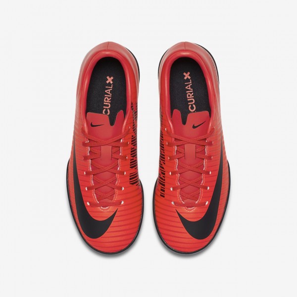 Nike Jr. Mercurial Victory VI Tf Fußballschuhe Jungen Rot Schwarz 306-40972
