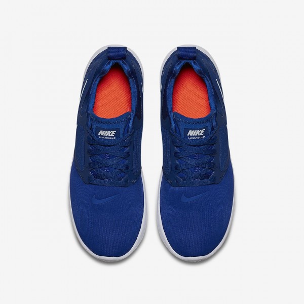 Nike Lunarsolo Laufschuhe Jungen Königsblau Blau Metallic Silber Weiß 422-21505