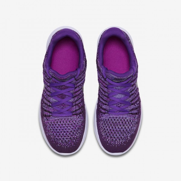 Nike Lunarepic low Flyknit 2 Laufschuhe Jungen Lila Metallic Silber 105-40410