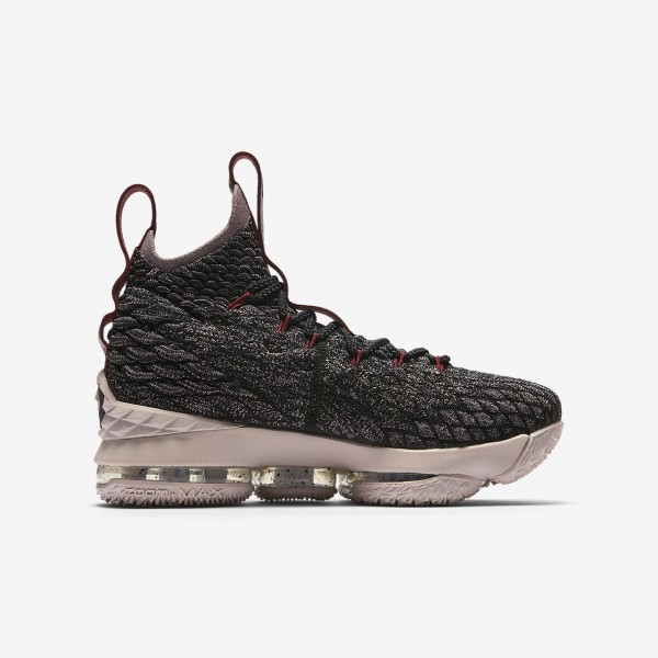 Nike Lebron 15 Basketballschuhe Jungen Schwarz Rot Metallic Gold 326-22569