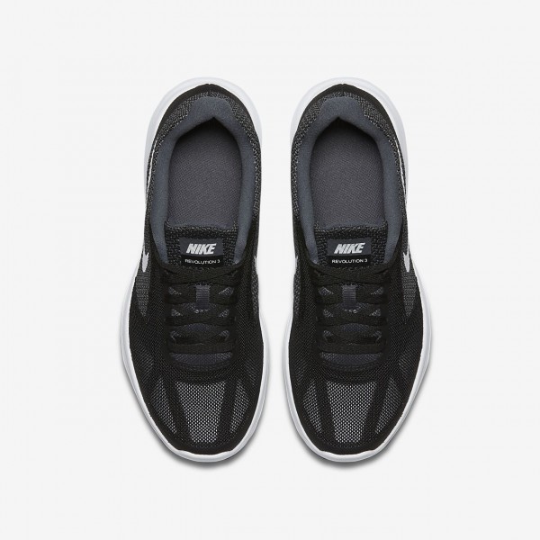 Nike Revolution 3 Laufschuhe Jungen Dunkelgrau Schwarz Platin Weiß 528-62932