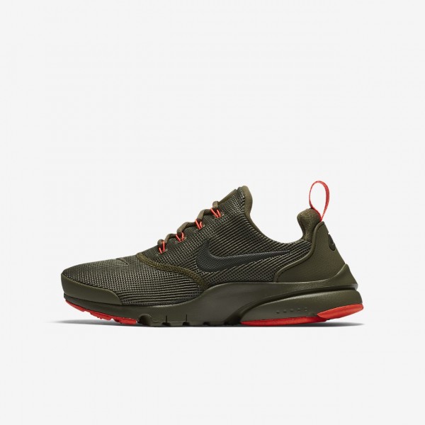 Nike Presto Fly Freizeitschuhe Jungen Olive Rot Or...