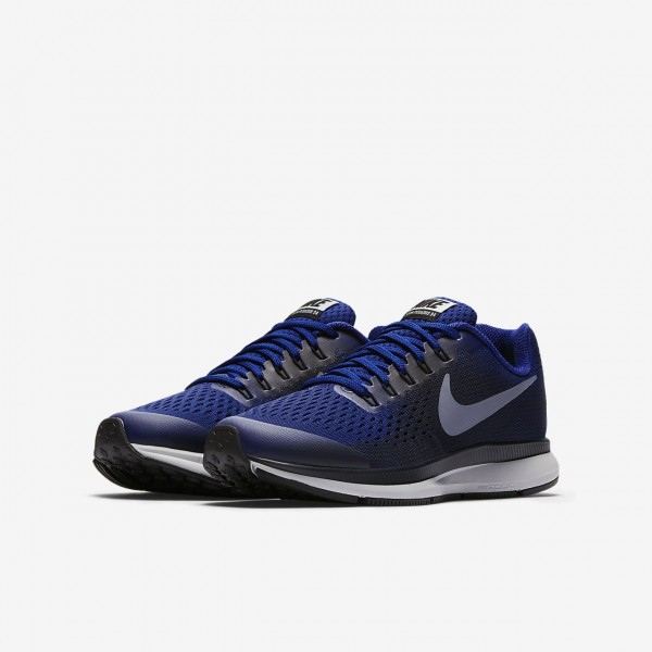Nike Zoom Pegasus 34 Laufschuhe Mädchen Tiefes Königsblau Blau Dunkelobsidian Grau Dunkelblau 167-86