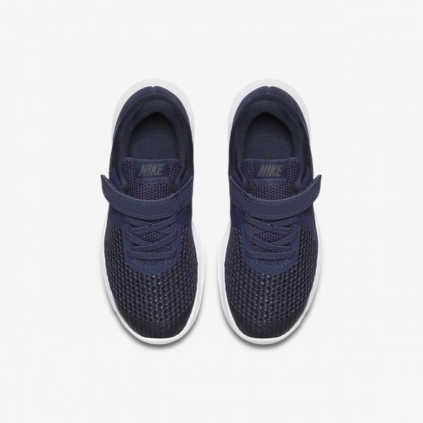 Nike Revolution 4 Laufschuhe Mädchen Blau Obsidian Schwarz Weiß 470-39340