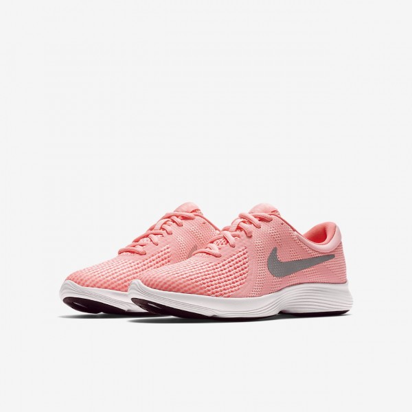 Nike Revolution 4 Laufschuhe Mädchen Rosa Weiß Metallic Silber 703-93860