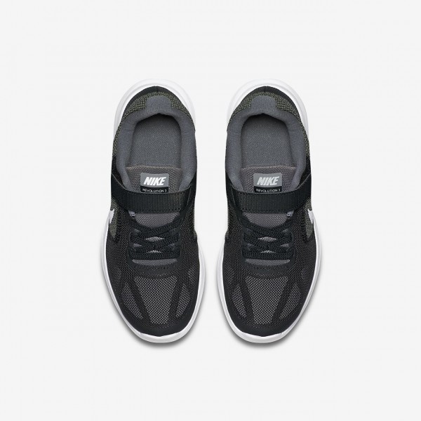 Nike Revolution 3 Laufschuhe Mädchen Dunkelgrau Schwarz Platin Weiß 350-45398