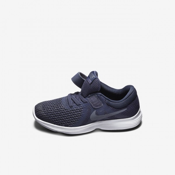 Nike Revolution 4 Laufschuhe Mädchen Blau Obsidian Schwarz Weiß 470-39340