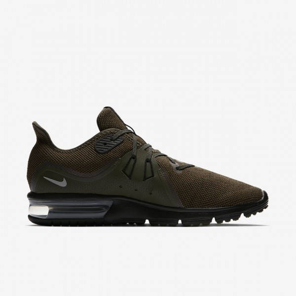Nike Air Max Sequent 3 Laufschuhe Herren Khaki Schwarz Metallic Silber 434-50860