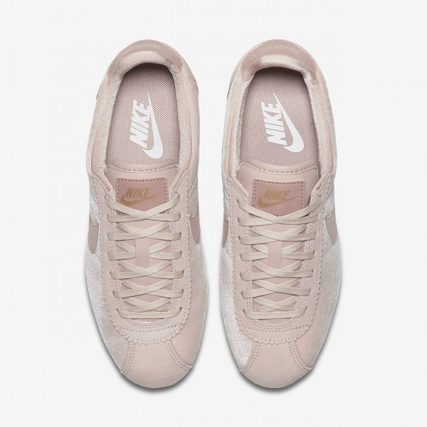 Nike Cortez Se Freizeitschuhe Damen Beige Metallic Gold Pink 179-32834
